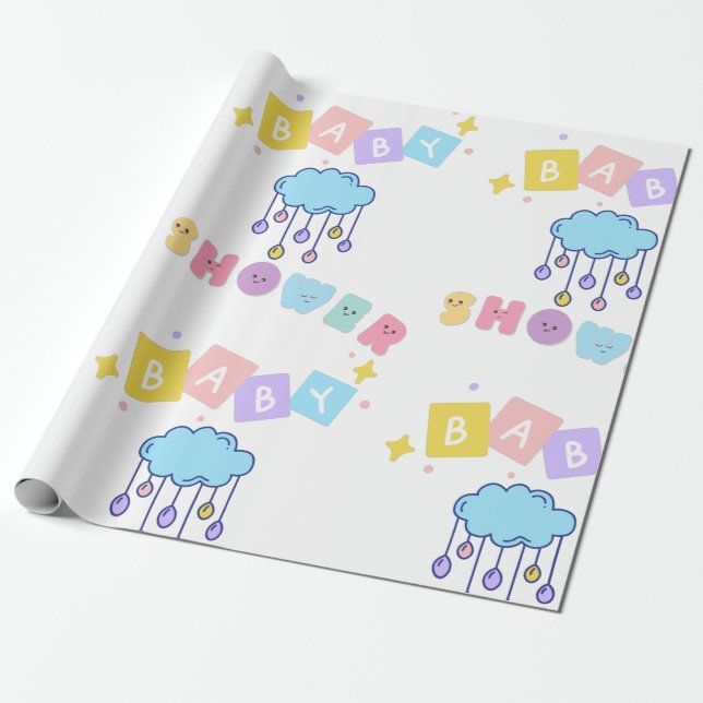 Baby Shower Wrapping Paper (Unrolled)