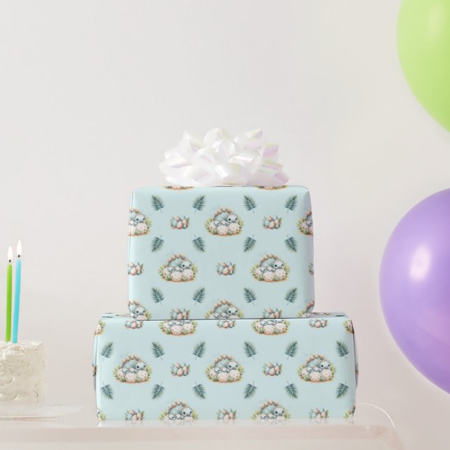 Baby Shower Wrapping Paper Baby Dinosaur Pattern (Party Gifts)
