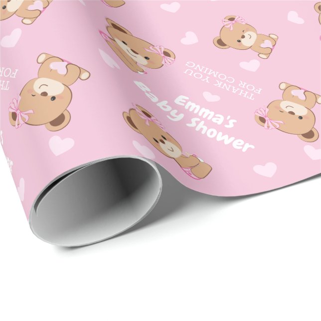 Baby Shower Wrapping Paper with Stroller for Girl (Roll Corner)