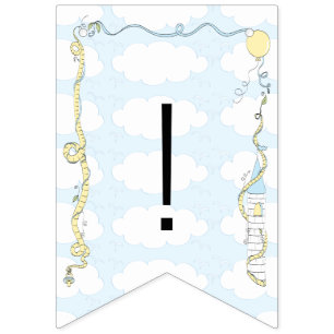 Baby Shower Yellow/Blue/Castle, Swallowtail Banner