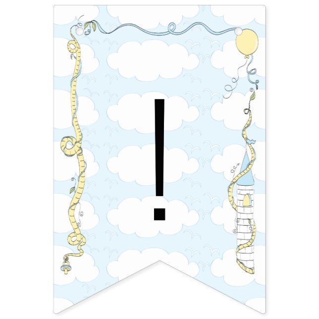 Baby Shower Yellow/Blue/Castle, Swallowtail Banner (Sixteenth Flag)