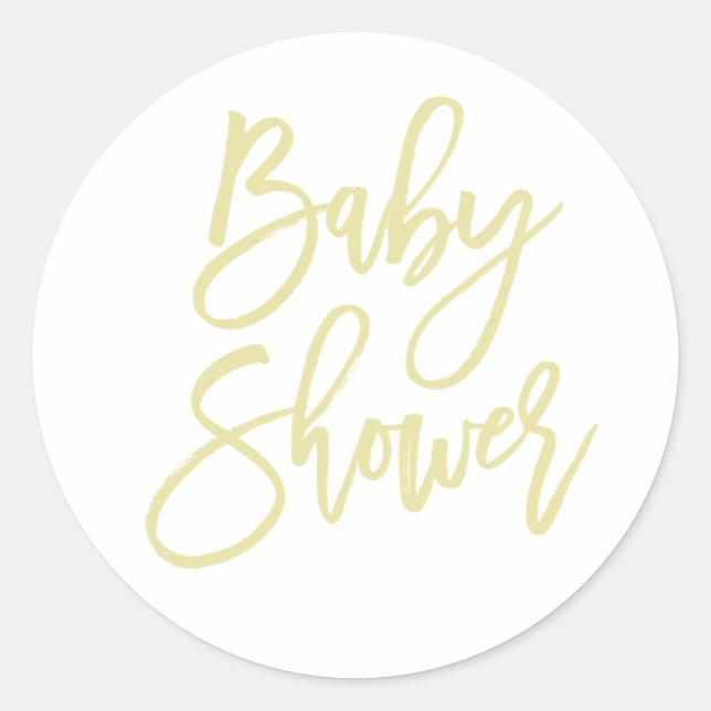 Baby Shower Yellow/Lime Lettering Sticker (Front)