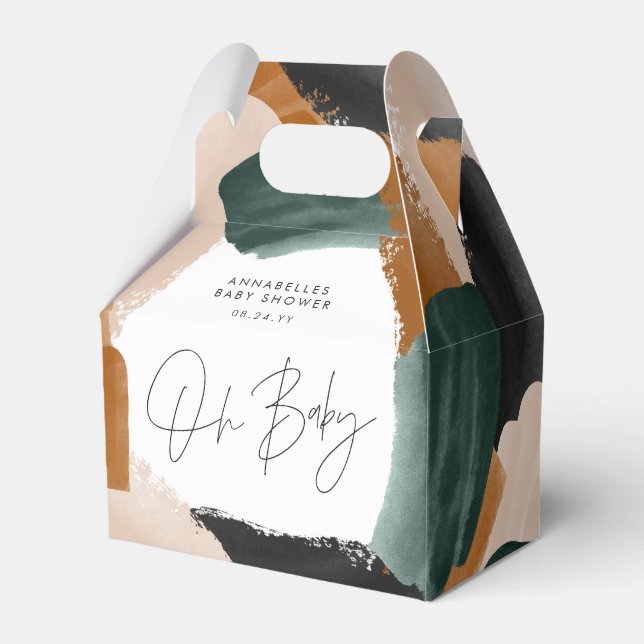 Baby showerOh baby terracotta abstract painted Favor Box (Front Side)