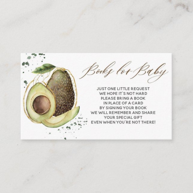 Baby showers Avocado pour carte bébé (Devant)