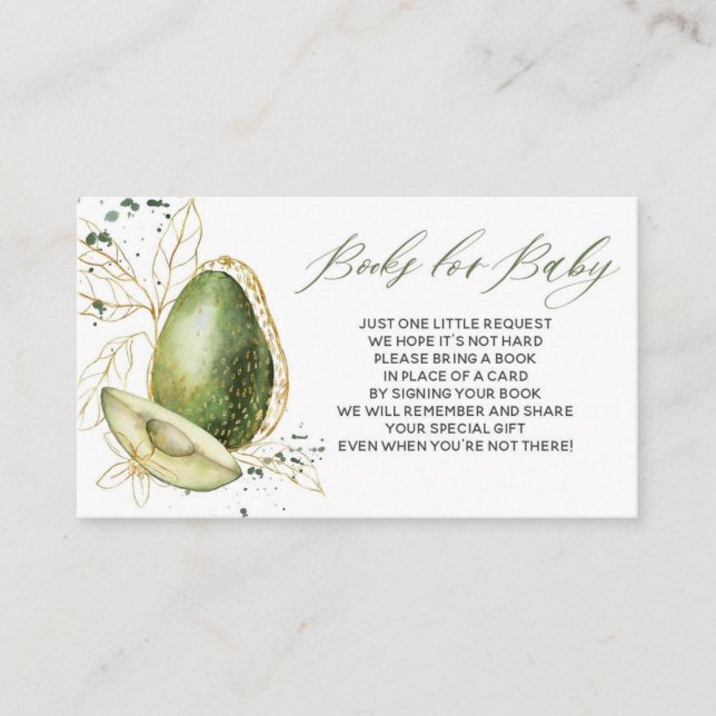 Baby showers Avocado pour carte bébé (Devant)