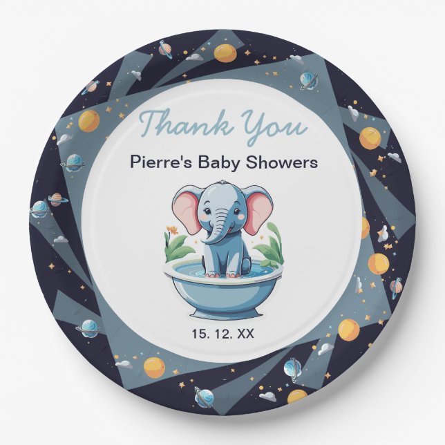 baby showers  paper plate (Front)