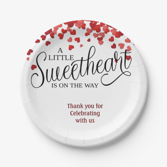BABY SHOWERTableware||hearts|sweetheart Paper Plate (Front)