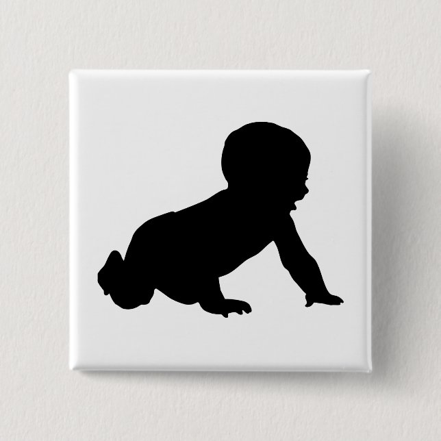 Baby Silhouette 2 Inch Square Button (Front)