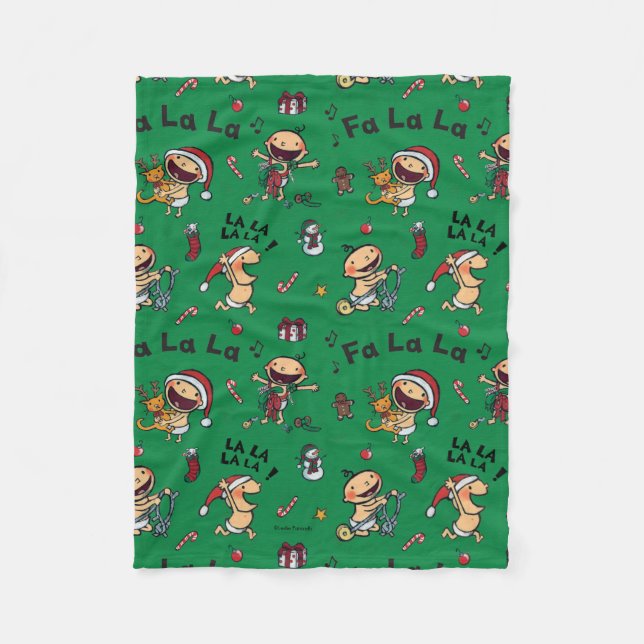 Baby Singing Carols Pattern Fleece Blanket (Front)
