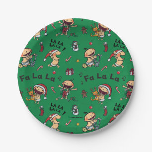 Baby Singing Carols Pattern Paper Plate