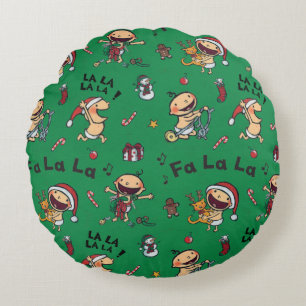 Baby Singing Carols Pattern Round Pillow