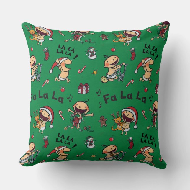 Baby Singing Carols Pattern Throw Pillow (Front)