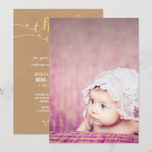 Baby Sip & See Thank You Birth Announcement