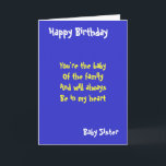 Baby sister Birthday Card<br><div class="desc">Birthday cards with dedication to  baby sister</div>
