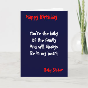 Baby sister Birthday Card