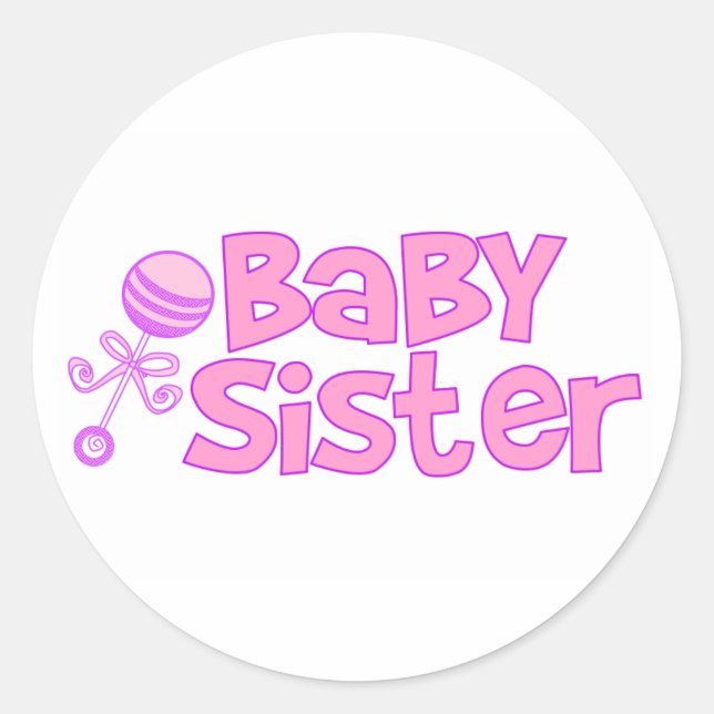 Baby Sister Classic Round Sticker (Front)