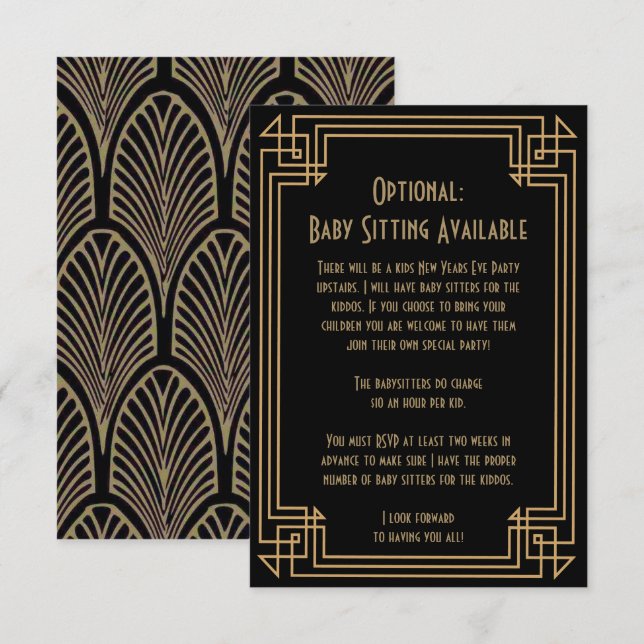 Baby Sitter Invite (Front/Back)
