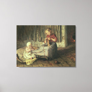 Baby sitting canvas print