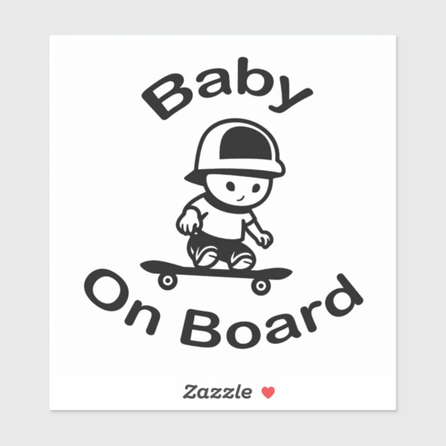 Baby Skateboarder on Board  (Sheet)