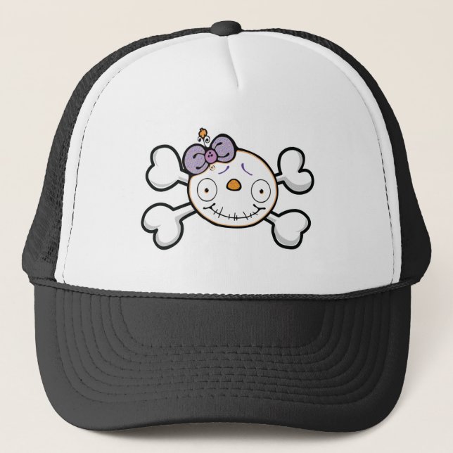baby skull and crossbones trucker hat (Front)