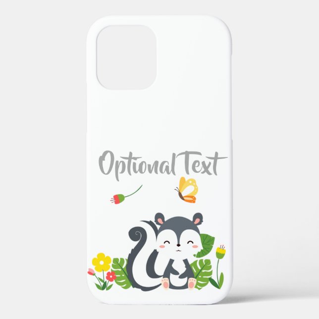 Baby Skunk, Butterfly & Flowers Case-Mate iPhone Case (Back)