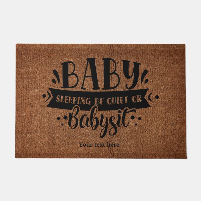 Baby Sleeping Be quiet Doormat (Front)