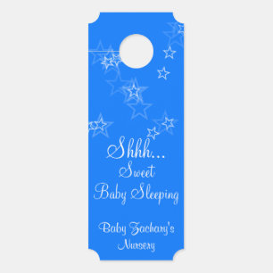Baby Sleeping Nursery Stars Blue Door Hangers