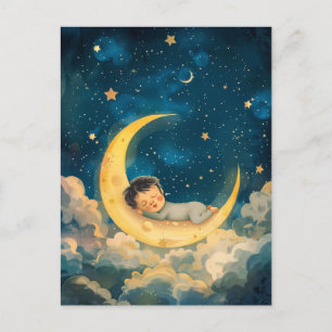 Baby Sleeping on the Moon Postcard