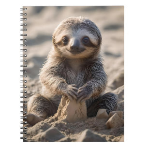Baby Sloth Building Sand Castles, Notebook