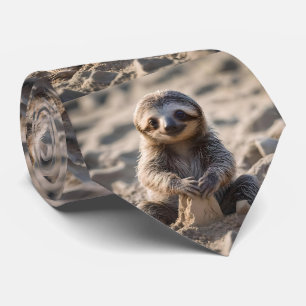 Baby Sloth Building Sand Castles, Tie