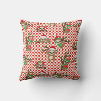 Baby sloth Christmas pillow