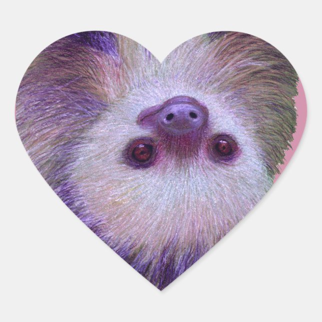 Baby Sloth Heart Sticker (Front)