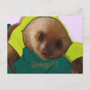 Baby Sloth in Pyjamas Postcard
