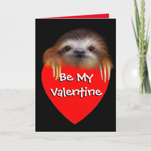 Baby Sloth Let's Hang Out Valentine Card