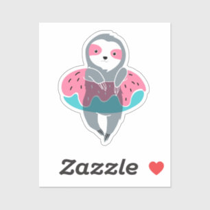 Baby sloth swimming in the pool sticker