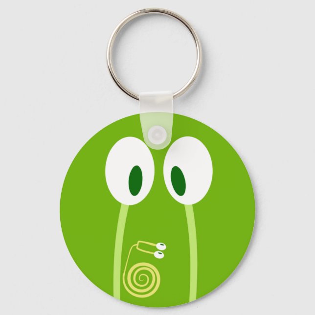 Baby snail climbs over dad's antennae keychain (Front)