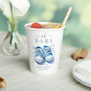 Baby Sneakers Baby Shower, Boy Baby Shower Paper Cups
