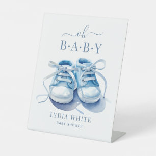 Baby Sneakers Baby Shower, Boy Baby Shower Pedestal Sign