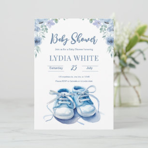 Baby Sneakers Baby Shower Invitation, Baby Boy Invitation