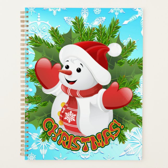Baby Snowman avec ornement de flocons de neige en  (Devant)