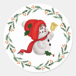 Baby Snowman Classic Round Sticker
