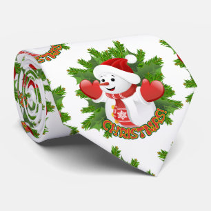 Baby Snowman with Crystal Snowflakes Ornament Tie
