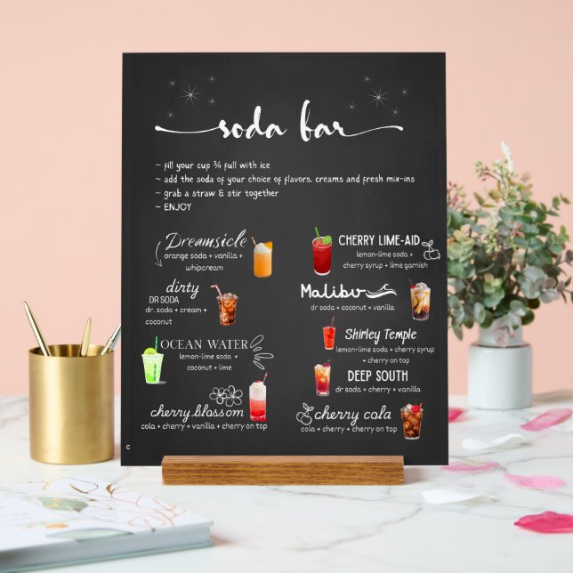 Baby Soda Ready to POP Soda Bar  Acrylic Sign (Wedding)