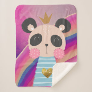 Baby Soft Sherpa Fleece Blanket: King Panda Design Sherpa Blanket
