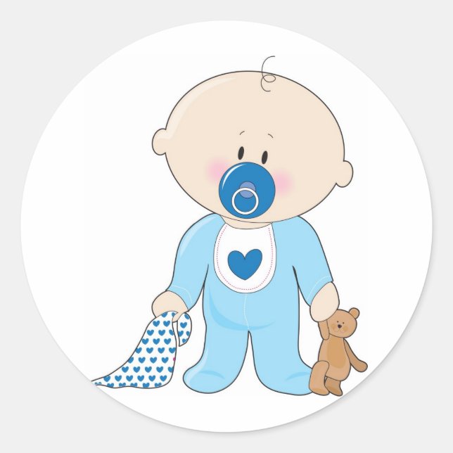 Baby Soother Boy Classic Round Sticker (Front)