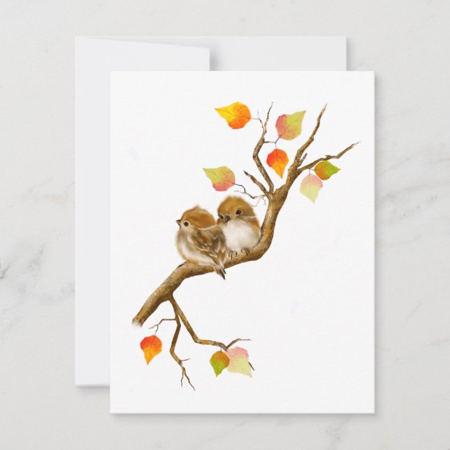 Baby Sparrow Birds Blank Notecards (Front)