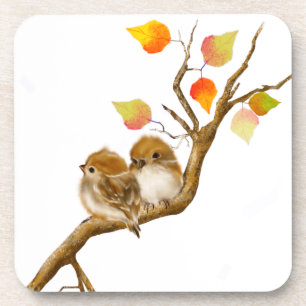 Baby Sparrow Birds dessous de verre en plastique d