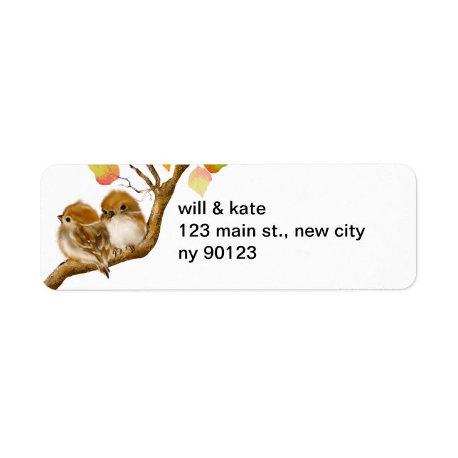 Baby Sparrow Birds Return Address Labels (Front)