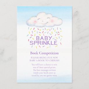 Baby sprinkle book competition cloud jimmies enclosure card