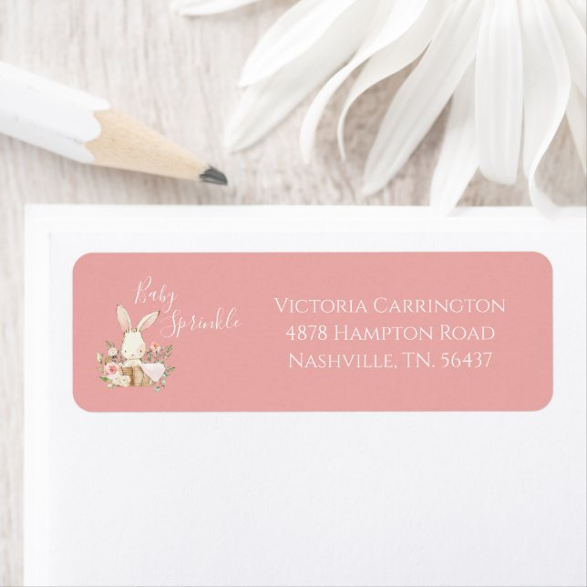 Baby Sprinkle Bunny Pink Baby Shower (Insitu)